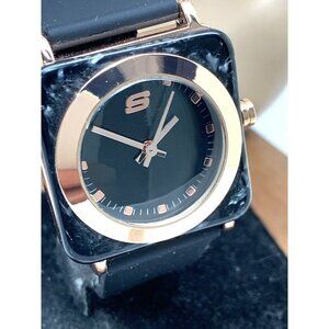Skechers Women's Watch SR6207W Quartz Rose Gold Black Rubber Band 32mm